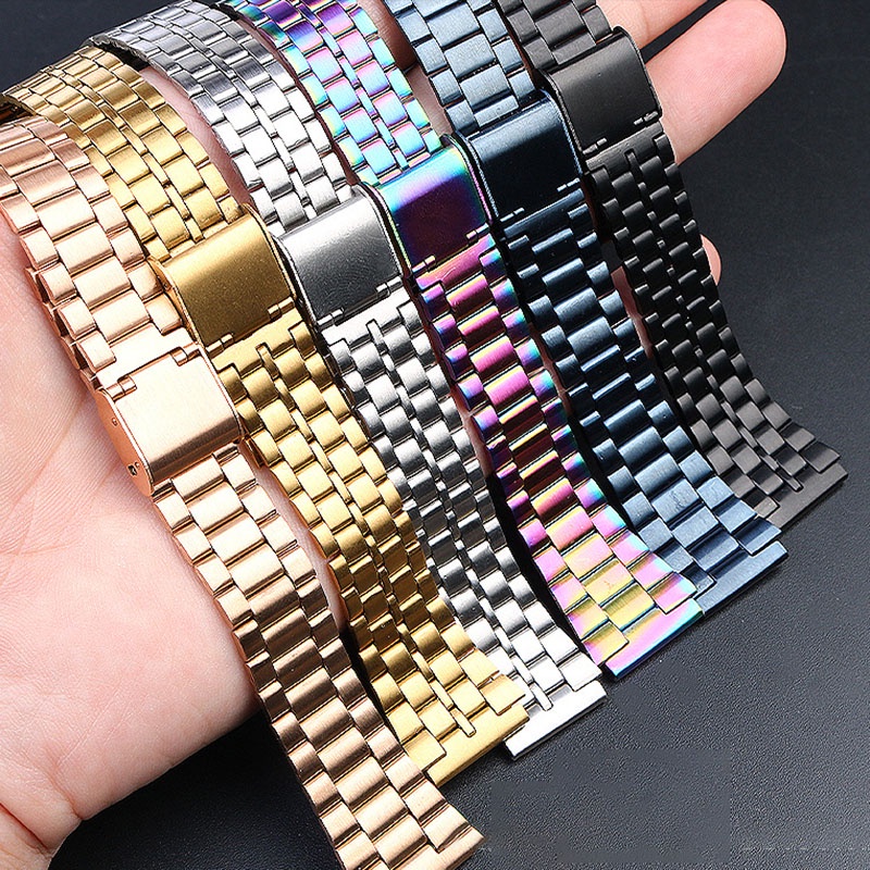 สายนาฬิกาข้อมือสเตนเลส 18 มม. สําหรับ Casio A158W AQ230 AE1000 F91W