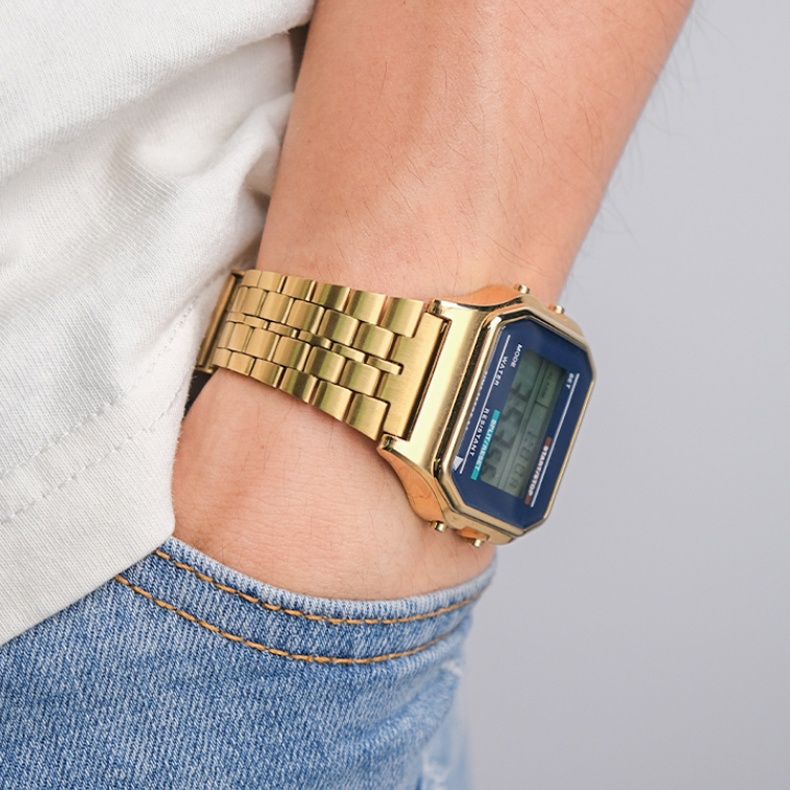 สายนาฬิกาข้อมือสเตนเลส 18 มม. สําหรับ Casio A158W AQ230 AE1000 F91W