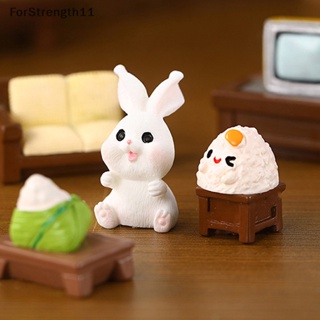 Fo ตุ๊กตาเรซิ่น รูปการ์ตูนกระต่ายน่ารัก สีขาว อุปกรณ์เสริม สําหรับตกแต่งสวน