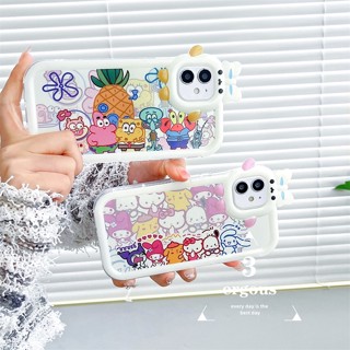 เคสโทรศัพท์มือถือแบบนิ่ม ลายการ์ตูนสพันจ์บ็อบ คุโรมิน่ารัก สําหรับ iPhone 14 13 12 11 Pro Max SE2020 X XR Xs Max 7 8 6 6s Plus