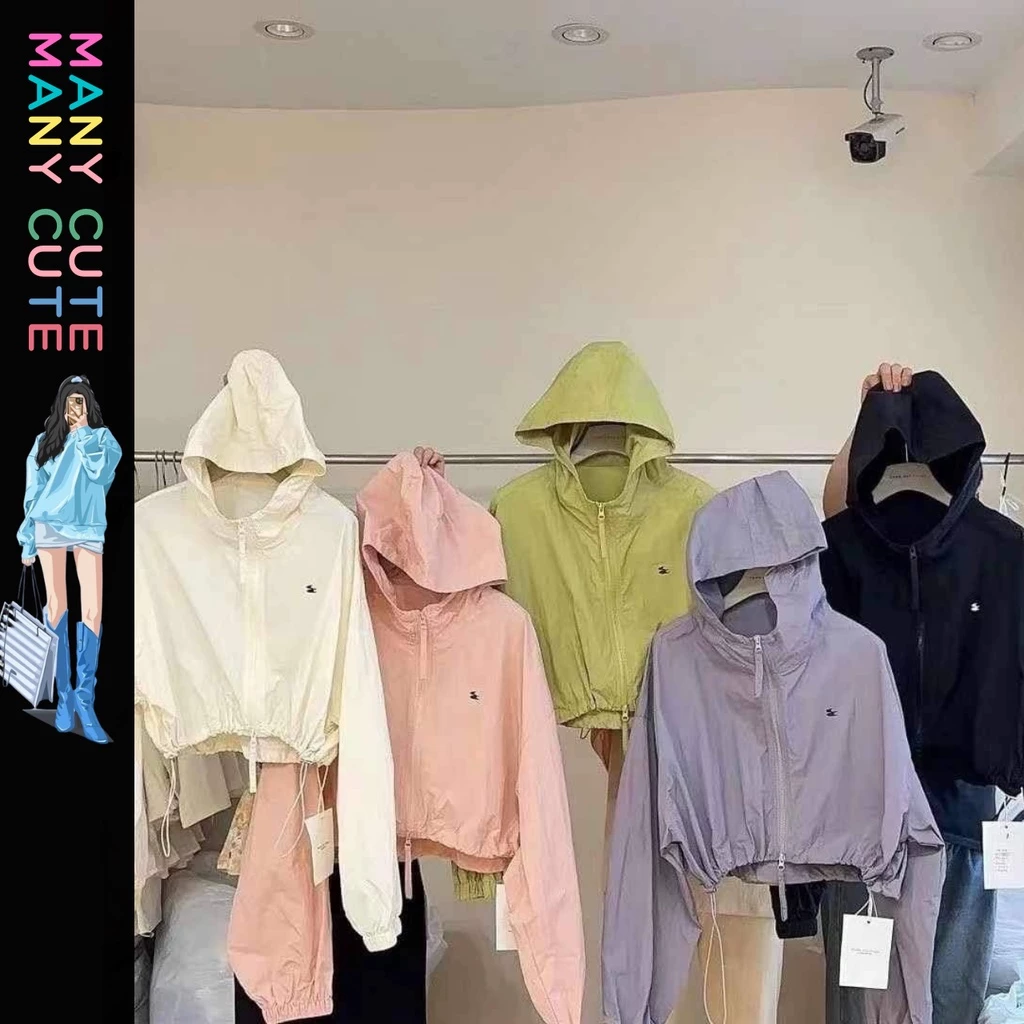 เสื้อคลุมผู้หญิง เสื้อคลุมกันแดด เสื้อคลุมผ้าร่ม มีฮู้ด กันแดด กันลม บางเบาใส่สบาย ManyCute
