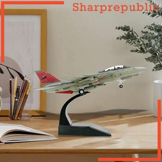 [Sharprepublic] โมเดลเครื่องบินรบ 1:100 F 14 Diecast พร้อมขาตั้ง สําหรับเก็บสะสม