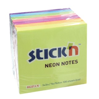 StickN กระดาษโน๊ต 3x3" รุ่น EP-3030N-7 สีนีออน คละสี (7เล่ม)