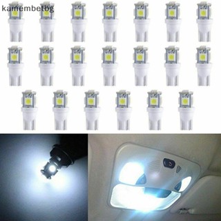 Kamembetbg หลอดไฟ LED T10 5-SMD 5050 5W5 สีขาว สําหรับติดป้ายทะเบียนรถยนต์ 10 ชิ้น