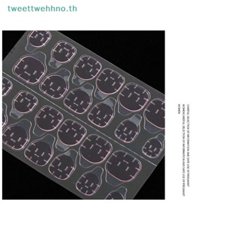 Tweettwehhno เทปกาวติดเล็บปลอม แบบใส สองด้าน สีชมพู 240 ชิ้น