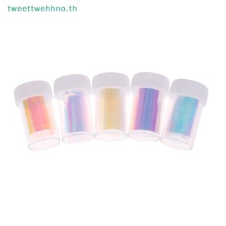 Tweettwehhno สติกเกอร์กระดาษแก้วเลเซอร์ ขนาดใหญ่ สีสันสดใส สําหรับตกแต่งเล็บ