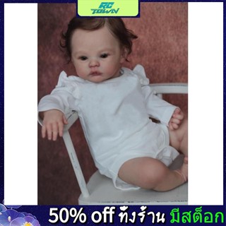 Rctown ตุ๊กตาเด็กทารกเสมือนจริง ซิลิโคน เพ้นท์สี 3D ขนาด 49 ซม.