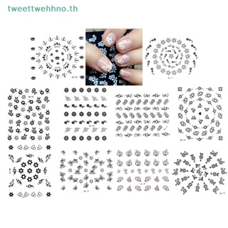 Tweettwehhno สติกเกอร์ ลายดอกไม้ 3D สําหรับติดตกแต่งเล็บ 30 แผ่น TH