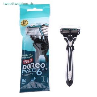 Tweettwehhno Dorco Pace 6 ใบมีดโกนหนวด แบบใช้แล้วทิ้ง เพื่อความปลอดภัย สําหรับผู้ชาย TH