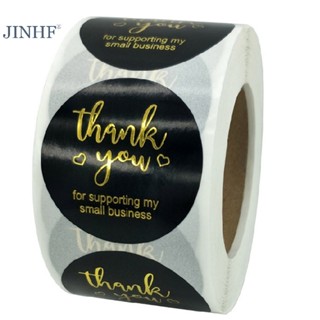 Blowgentlyflower สติกเกอร์ฉลาก ลาย Thank You สีบรอนซ์ สําหรับตกแต่งเบเกอรี่ 500 ชิ้น ต่อม้วน BGF