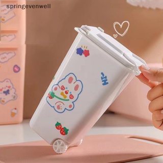 [springevenwell] ใหม่ ถังขยะพลาสติก ขนาดเล็ก 4 สี พร้อมฝาปิด สําหรับโต๊ะกาแฟ ห้องนั่งเล่น พร้อมส่ง