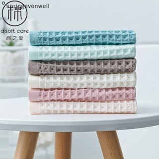 [springevenwell] ผ้าขนหนู ผ้าฝ้าย แบบนิ่ม ลายสก๊อต สําหรับผู้ใหญ่