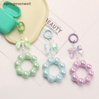 [springevenwell] พวงกุญแจ จี้โบว์น่ารัก สีแคนดี้ เครื่องประดับ สําหรับห้อยโทรศัพท์มือถือ ของขวัญแฟนสาว พร้อมส่ง