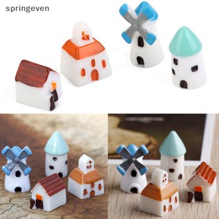 [springeven] กังหันลม ขนาดเล็ก DIY สําหรับตกแต่งบ้านตุ๊กตา 4 ชิ้น ต่อชุด