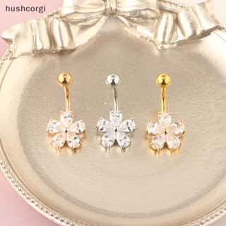 [hushcorgi] ใหม่ พร้อมส่ง แหวนสเตนเลส ประดับเพทาย ลายดอกไม้น่ารัก เซ็กซี่ เครื่องประดับ สําหรับผู้หญิง