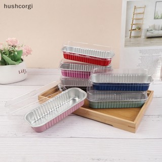 [hushcorgi] กล่องฟอยล์อลูมิเนียม พร้อมฝาปิด สําหรับใส่คัพเค้ก พุดดิ้ง 10 ชิ้น