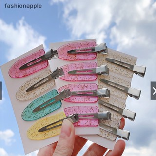 [fashionapple] กิ๊บติดผมเรซิ่น ไร้รอยต่อ สีแคนดี้ ป้องกันผม ปากเป็ด 4 ชิ้น/ชุด