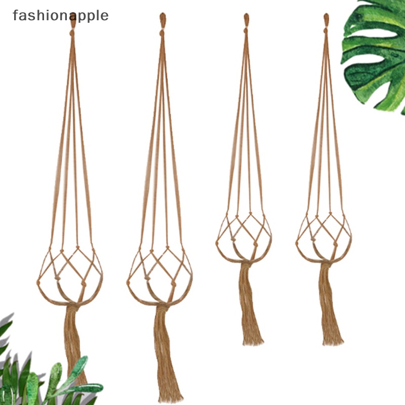 [fashionapple] ตะกร้าแขวนกระถางต้นไม้ แบบเชือกถัก สินค้าใหม่