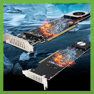 [aigoni.th] บอร์ดอะแดปเตอร์ PCIeX16 เป็น M.2 M Key 4 NVME 4x32Gbps รองรับ M.2 SSD 2280 60 42 30