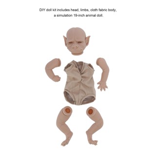 Mother &amp; Baby ชุดตุ๊กตา Reborn สัตว์ขนาด 19 นิ้วแบบยืดหยุ่น DIY Unpainted Blank Doll Kit Collection Toy