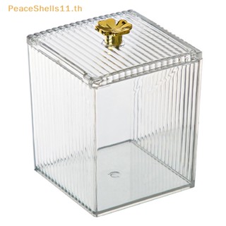 Peaceshells กล่องเก็บสําลีก้าน ทรงสี่เหลี่ยม สําหรับห้องน้ํา