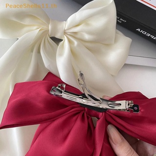 Peaceshells กิ๊บติดผม ริบบิ้นโบว์ สีแดง เรียบง่าย หรูหรา ฤดูใบไม้ผลิ เครื่องประดับผม สไตล์เรโทร สําหรับงานปาร์ตี้