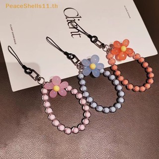 Peaceshells สายคล้องโทรศัพท์มือถือ ประดับลูกปัด ลายดอกไม้ หลากสีสัน สําหรับผู้หญิง 1 ชิ้น