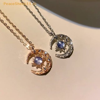 Peaceshells สร้อยคอโซ่ จี้รูปดาว และดวงจันทร์ เครื่องประดับแฟชั่น สําหรับผู้หญิง