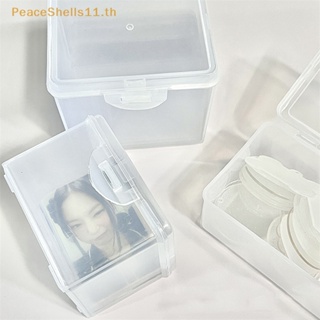 Peaceshells กล่องเก็บโฟโต้การ์ด สติกเกอร์ใส สไตล์เกาหลี สําหรับจัดเก็บเครื่องเขียน