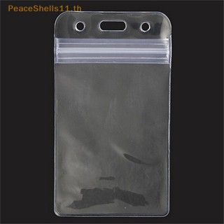 Peaceshells ป้ายชื่อพลาสติกใส กันน้ํา มีซิป แนวตั้ง สําหรับใส่บัตรประจําตัวประชาชน 10 ชิ้น