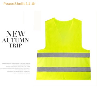 Peaceshells เสื้อกั๊กเซฟตี้ แถบสะท้อนแสง สีส้ม และสีเหลือง สีนีออน