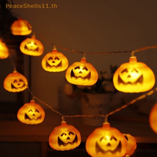 Peaceshells สายไฟ LED 10 ดวง รูปฟักทอง ยาว 2 เมตร สําหรับแขวนตกแต่งปาร์ตี้ฮาโลวีน DIY