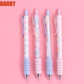 Darby ปากกาเจลนิ่ม หมึกสีดํา ไม่เจ็บนิ้ว 0.5 มม. 4 ชิ้น ต่อชุด