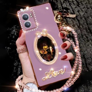 เคสโทรศัพท์มือถือ ซิลิโคนนิ่ม พร้อมกระจกแต่งหน้า และสายคล้อง สําหรับ RedMI 12C 11A 12 A1 A1 Plus 10C 10 9C 10A 9A POCO C55 X5 Note12 Pro+ 12Pro Note12 4G 5G