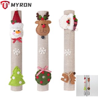 Myron ผ้าคลุมมือจับประตูตู้เย็น ผ้าลินิน ไม่ทอ คุณภาพสูง สําหรับตกแต่งประตู เตาอบไมโครเวฟ ปาร์ตี้คริสต์มาส