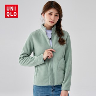 Uniqlo เสื้อแจ็กเก็ต ผ้าฟลีซ แบบนิ่ม คอปกตั้ง ให้ความอบอุ่น พลิกกลับได้ แฟชั่นฤดูหนาว สําหรับผู้หญิง 2023