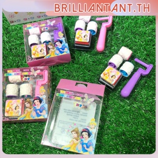 Roller Stamp 3 แสตมป์ + หมึกชุดเด็กมือ Roller Stamp นักเรียนการ์ตูนการเรียนรู้รางวัลของเล่นของขวัญ bri