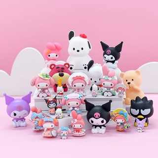 SANRIO โมเดลตุ๊กตา รูปสุนัขหูใหญ่ แมว ซานริโอ้ ทรงกลม เหมาะกับของขวัญ สําหรับตกแต่งบ้าน จํานวน 5 ชิ้น