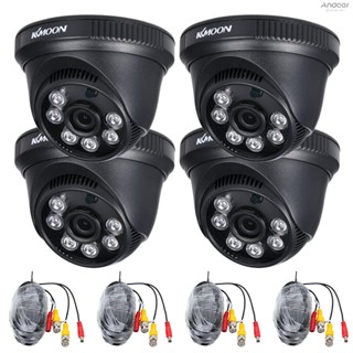 กล้องวงจรปิด AHD 4*720P พร้อมสายเคเบิลเฝ้าระวัง 4*60 ฟุต รองรับ IR-CUT Night Vision 6 ชิ้น ระบบ CMOS 1/2.8 นิ้ว สําหรับบ้าน