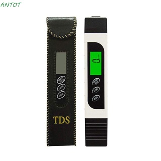 Antot TDS ปากกาทดสอบอุณหภูมิ พลาสติก สีขาว ±2% 0-4999ppm 0-9999μs 3-In-1 TDS EC Temp ค่าชดเชยอุณหภูมิ ±2% 0-4999ppm สําหรับสระว่ายน้ํา