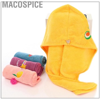 Macospice Coral Fleece Hair Drying Towel Cartoon Wrap Bathroom Hat for Household