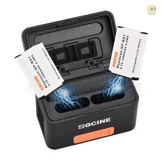 ZGCINE PS-BX1 Portable Camera Battery Fast Charging Case 5200mAh Wireless Dual Battery Charger with Type-C Port 2pcs 1450mAh 5.4Wh Batteries Replacement for  NP-BX1 Battery