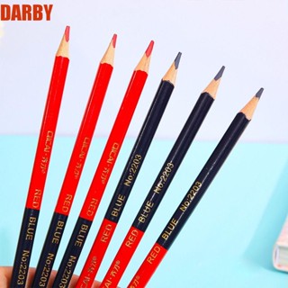 Darby ดินสอสี แบบสองหัว สีแดง และสีน้ําเงิน สําหรับนักเรียน วาดภาพ 12 ชิ้น ต่อชุด