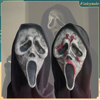 ❀ ฮาโลวีนสยองขวัญ Scream หน้ากาก Latex Skull Ghostface หน้ากากสคริปต์ฆ่าตกแต่งปาร์ตี้ฮาโลวีนอุปกรณ์ประกอบการ COSPLAY