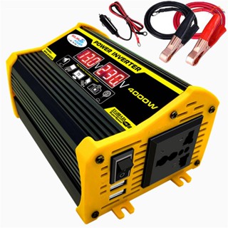 Y- อินเวอร์เตอร์แปลงพลังงาน DC12Volt เป็น AC110 220Volt Transformer 4000W ดัดแปลงคลื่นไซน์อินเวอร์เตอร์ Dual USB จอแสดงผล LED อินเวอร์เตอร์อัตโนมัติ