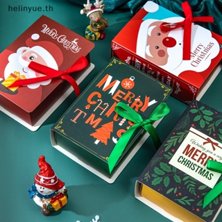 Helinyue ถุงขนม รูปหนังสือ Merry Christmas ซานต้าคลอส ของขวัญคริสต์มาส สําหรับตกแต่งบ้าน ปาร์ตี้ปีใหม่