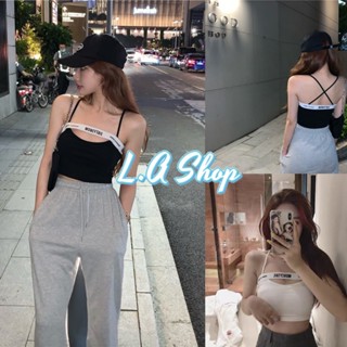 L.A Shop ​พร้อมส่ง เสื้อสายเดี่ยว เว้าหน้าอก ดีเทลสายคาดมีฟองน้ำ  "FY1010"