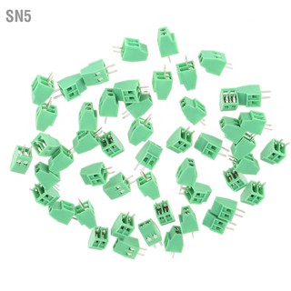 SN5 50 ชิ้น/เซ็ต 2 ขา 2.54 มม.สีเขียว PCB Universal ขั้วต่อสกรู