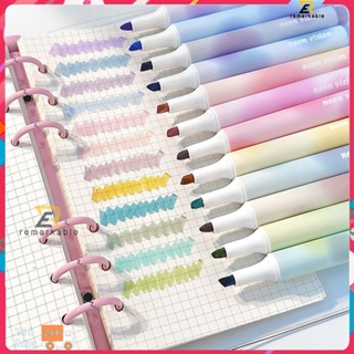 พร้อมสต็อก 4pcs Eye Color Highlighter Student Color Marker Stroke Key Pen Double Head Design Writing Smooth Marker Pen โดดเด่น_th