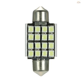 Y-white หลอดไฟ LED 12V 36 มม. 16 SMD 3528 สําหรับติดตกแต่งภายในรถยนต์